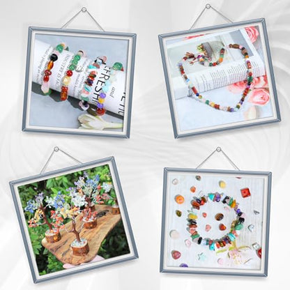 Beads for Jewelry Making, Mixed Bulk Natural Assorted Stone Beads for Crafts Bracelets Earrings Necklace, Semi Precious Gemstone Crystal Assortment Beads for Adults Women (0.5, Pounds)