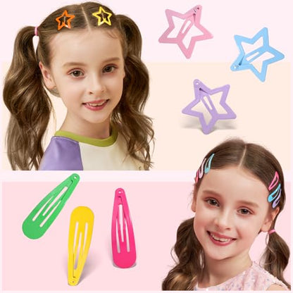 Teenitor Hair Accessories for Girls 193pcs Hair Clips for Girls Toddler Hair Accessories, Mini Girls Hair Clips, Small Claw Clips Bobby Pins and Hair Ties