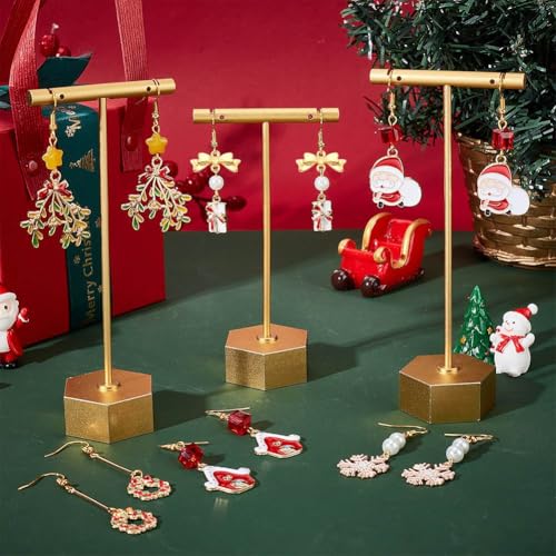 SUNNYCLUE 1 Box DIY 10 Pairs Christmas Charms Enamel Snowflake Charms Earrings Making Starter Kit Snowman Santa Claus Christmas Socks Pendants Star Bead Red Green Beads for Jewelry Making Kits - color: 8-diy-10 Pairs Christmas Enamel Earrings