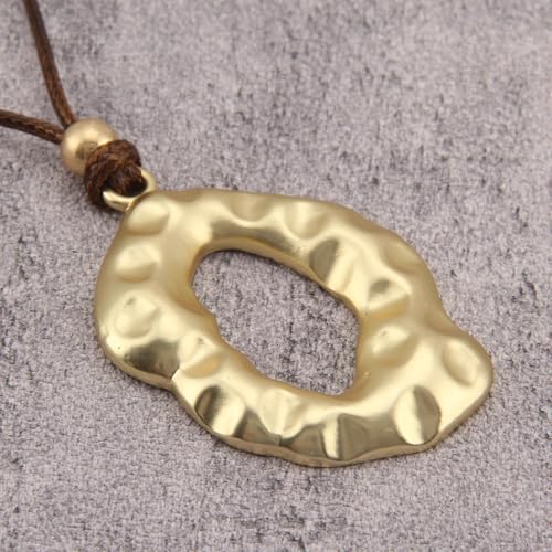 Boho Necklaces for Women Chunky Circle Necklace Bohemian Necklaces | Chunky Boho Necklace for Women Layered Boho Circle Leather Choker Necklace Long Vintage Necklaces Bohemian Jewlery Gifts - style: Bohemian Necklace