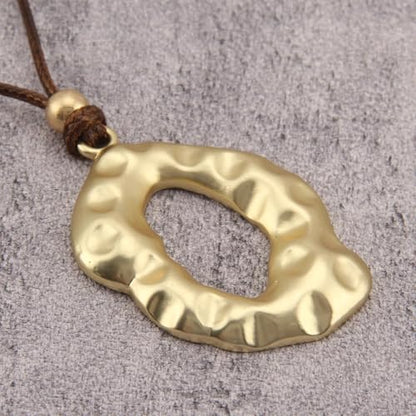 Boho Necklaces for Women Chunky Circle Necklace Bohemian Necklaces | Chunky Boho Necklace for Women Layered Boho Circle Leather Choker Necklace Long Vintage Necklaces Bohemian Jewlery Gifts - style: Bohemian Necklace
