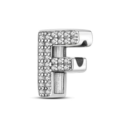 A-Z Alphabet Letter Name Initial Tag Personalized Monogram Surname Birthday Bead Pendant 925 Sterling Silver Dangle Compatible With Pandora Moments Charm Bracelet - style: F Letter Initial Name Alphabet