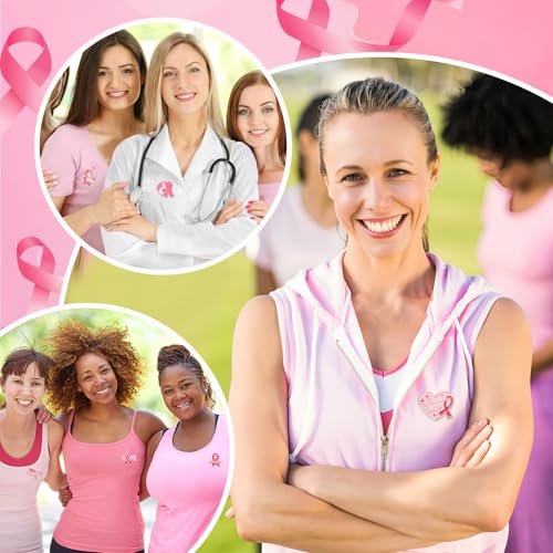 SANNIX Breast Cancer Awareness Pins, 15Pcs Pink Ribbon Lapel Pins Breast Cancer Brooch Badge for Breast Cancer Survivor Month Clothing Bag Hat Accessories - style: Breast Cancer Pin