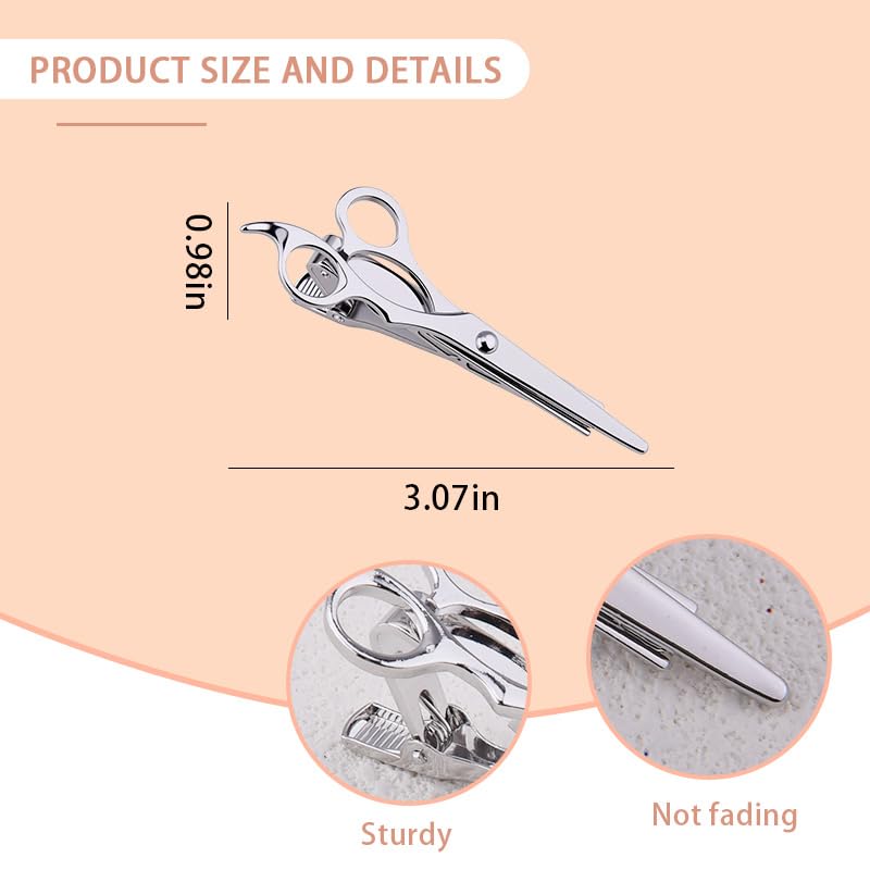 Mens Tie Clips for Husband Dad Boyfriend Birthday Christmas Gifts for Men Novetly Tie Clip for Skinny Ties Bar Clip - style: scissors