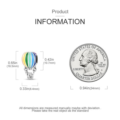 CYCUFF 925 Sterling Silver Charms Suitable for Charm Necklaces, Bracelet Pendants Beads Jewellery Gift for Women - color: Hot Air Balloon Beads