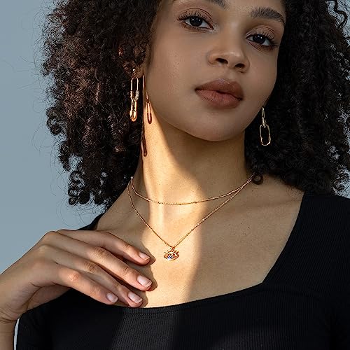 Layered Necklaces for Women - 14K Dainty Gold Plated Layering Chokers Necklaces Set Multilayer Delicate Necklace Trendy Adjustable Long Layered Necklaces for Women - style: 25 Evil Eye Necklace
