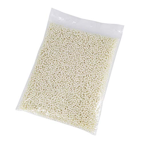 INSPIRELLE 7000pcs 4mm Ivory Art Faux Pearl Beads ABS Round Loose Spacer | for DIY Craft Necklaces Bracelets Jewelry Making - color: Ivory, size: 4mm