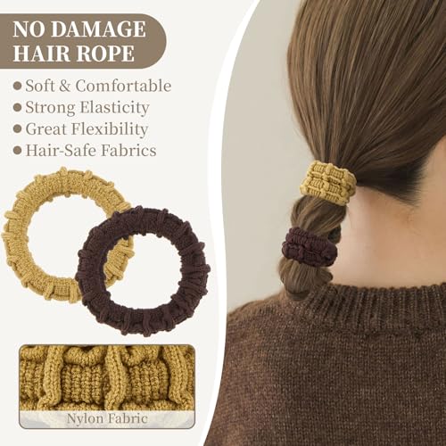 QIUTIMIY 10 Pcs No Damage Hair Ties Thick Hair Elastic Rubber Bands Hair Accessories Scrunchies Seamless for Women - color: Style 6