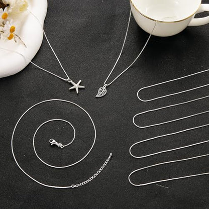 YOUBEIYEE 10 Pack Silver Necklace Set Delicate Square Rolo Chains Bulk | for Women Jewelry Making DIY - color: Silver Box