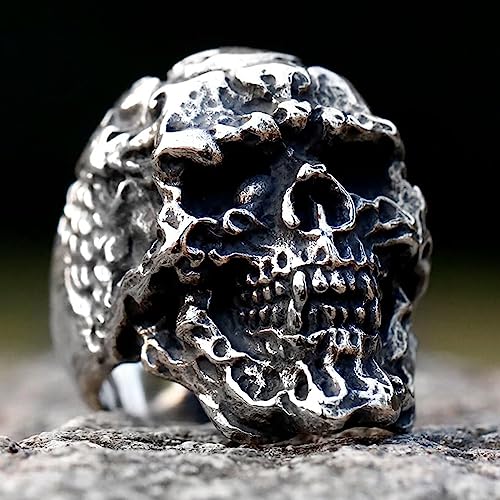 2023 Skull Ring Cool Evil Death Punk Rock Stainless Steel Rings Aly Style Jewelry - style: R1092