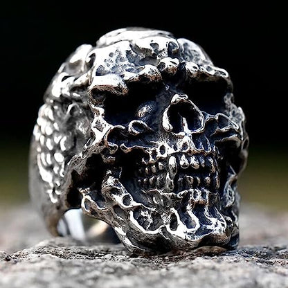 2023 Skull Ring Cool Evil Death Punk Rock Stainless Steel Rings Aly Style Jewelry - style: R1092
