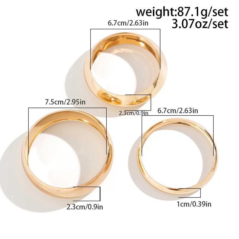 Chunky Gold Cuff Bracelet Chunky Bangles for Women Non Tarnish Modern Gold Jewelry Gifts trendy fashion fall fashion jewelry womens fashion - color: C