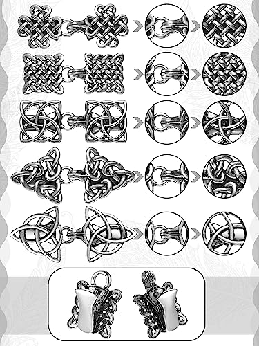 Syhood 5 Pieces Shawl Clips Cloak Clasp Cardigan Sweater Clips Vintage Collar Retro Cloak Brooches and Silver Shawl Pins - style: Chic Style