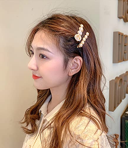 Pearls Hair Clips Pins for Women Girls Trendy Hair Barrettes for Thick Thin Hair for Birthday Gifts Bling Hairpins Headwear Barrette Styling Tools Accessories