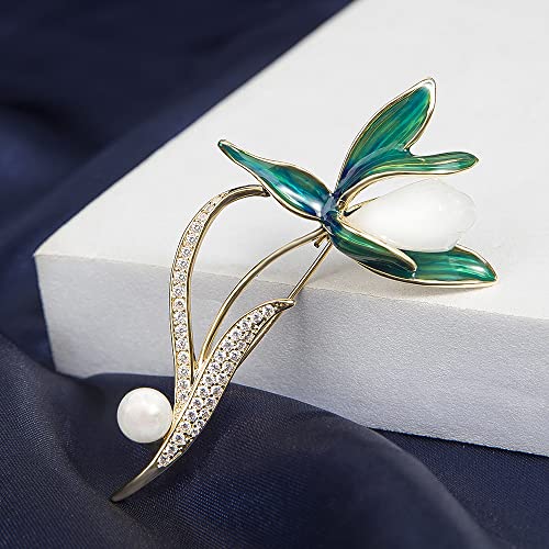 Brooches for Women, Shiny Cubic Zirconia Brooch Pins for Women Fashion Brooch Pin Broach Jewelry Gift - color: Orchid