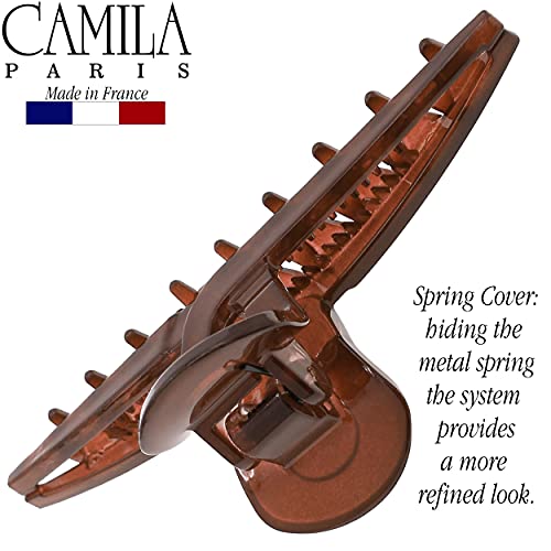 Camila Paris CP3225 French Hair Clip for Women, Narrow, Strong Hold Grip Double Teeth Girls Hair Claw Clips Jaw, Fashion Durable Styling Hair Accessories for Women, Made in France - color: Red 4"