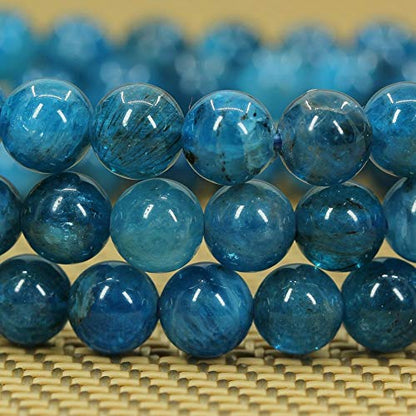 Angelstones Gemstones 6mm Round Beads Healing Crystal Bracelet for women | Natural Gemstone, Handmade Gifts for Women, Healing Crystal Round Beaded Stretch Bracelets, Unisex Jewelry for Women and Men - color: Blue Green Apatite