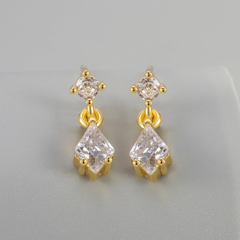 Crystal Drop Dangle Earrings Gold Silver Sparkling CZ Teardrop Earrings Elegant Lightweight Jewelry - color: Gold