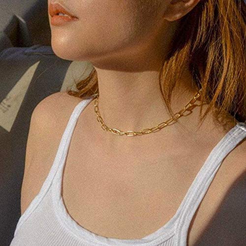 IEFWELL Layered Gold Necklaces for Women, Letter A-Z Initial Necklaces | Necklaces for Women Girls, 14K Gold Plated, Paperclip Chain Necklace, Toggle Clasp Layered Necklace, Jewelry Birthday Gift - size: 14"+2"/20", style: R