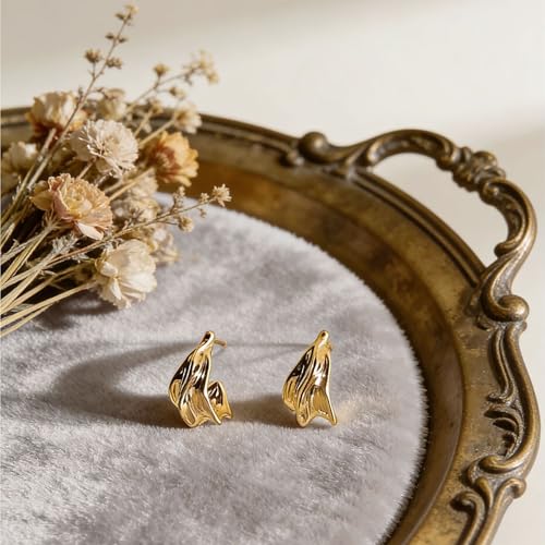 Earrings for Women, Saguine Chunky 14K Gold Plated Hoop Earrings Trendy | Chunky Earring, Big Large U-Shape Drop Twist Dangle Statement Stud Hoops Earrings, Jewelry for Women Gifts - style: Twist