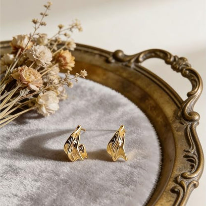Earrings for Women, Saguine Chunky 14K Gold Plated Hoop Earrings Trendy | Chunky Earring, Big Large U-Shape Drop Twist Dangle Statement Stud Hoops Earrings, Jewelry for Women Gifts - style: Twist