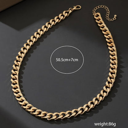 Chunky Cuban Link Curb Chain Necklace for Women Men Dainty Gold Silver Tone Choker Thick Trendy Statement Diamond Cut Punk Hip Hop Cuban Chain Jewelry Gifts Unisex Size 5mm/9mm/13mm/16mm - color: Curb Chain Necklace