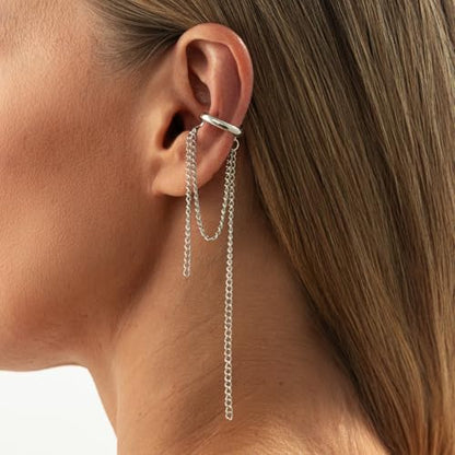 Heart Pearl Hoop Earrings Sliver Long Tassel Chain Huggie Hoop Earrings Pearl Beaded Drop Earring for Women Wedding Jewelry - color: simple