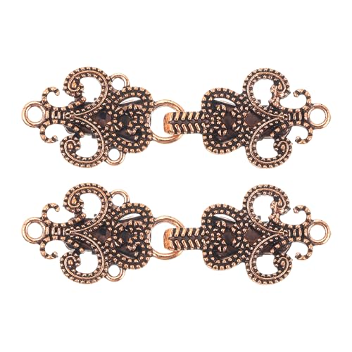 uxcell Vintage Sweater Clips Retro Shawl Clips Cape Cloak Clasp Cardigan Collar Brooch Clip - color: Copper