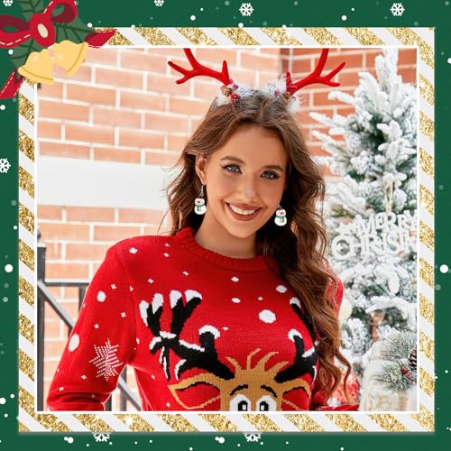 8 Pairs Christmas Acrylic Earrings for Women Xmas Dangle Jewelry | Santa Claus Tree Snowman Dangle Earrings, Christmas Holiday Jewelry Gifts Party Accessories, Lightweight Acrylic, Double Side - style: Christmas