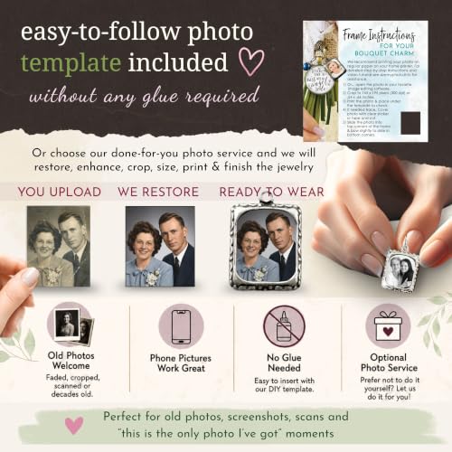Bouquet Charm On Your Wedding Day Memorial Honoring Mom Dad Grandma Grandpa Meaningful Bridal Floral Jewelry Silver Finish Pendant Bride's Flowers Photo Frames Parent Grandparent - color: Blue Bead, style: My Granddaughter | 1 Frame