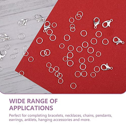 Lunarm Jump Rings 810pcs Stainless Steel Jump Rings for Jewelry Making | Silver Open Jump Rings and 3 Sizes Lobster Clasps Set for Keychain Creation Craft Sturdy Easy to Open and Close