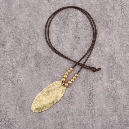 Bohemian Necklaces for Women Long Leather Necklace with Large Pendant Chunky Boho Hippie Jewelry Pendant Chocker Necklace - style: Bohemian Leather Necklace