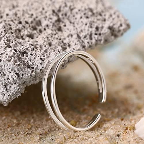 925 Sterling Silver Open Cuff Toe Ring for Women Adjustable Pinky Ring Band Size 2-4… - color: Style A