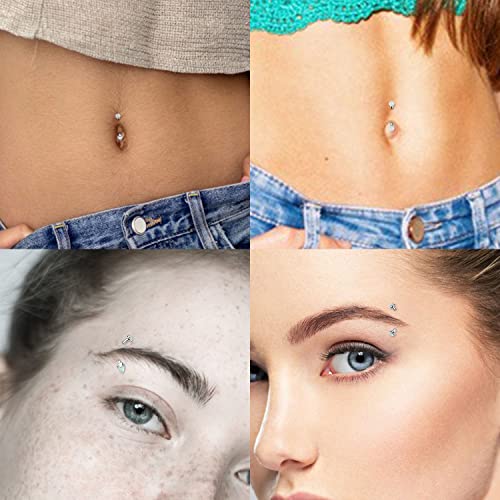 GAGABODY Titanium Eyebrow Jewelry - Curved Barbell & Labret Stud, 16g - Belly Button Ring & Cartilage Earring - Opal Bridge Jewelry - color: 1Pc-Arrow Shape White Opal