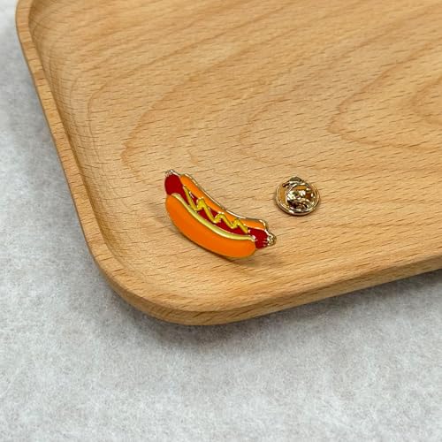 Hot Dog Cartoon Enamel Pins Brooch Creative Brooch Lapel Pin Badge Cute Metal Brooch Pins Accessories Decoration for Girls Boys Women Clothes Backpacks Decor - size: 12Pieces