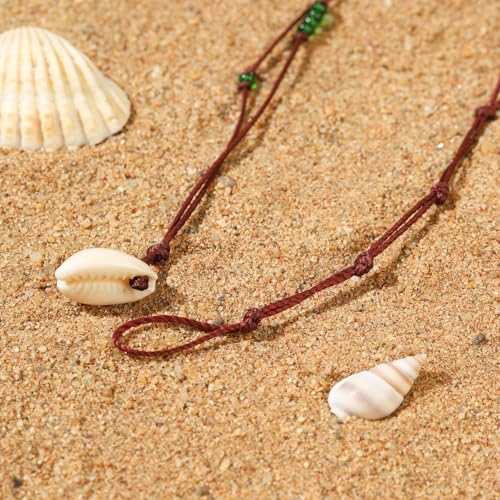 Dainty Boho Beaded Choker Necklace Beach Layered Colorful Bead Necklace Jewelry Gifts for Women - color: Green