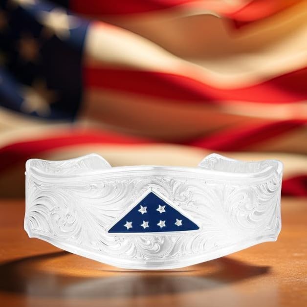 Montana Silversmiths Made in the USA Western Lifestyle Women's Cuff Bracelet - style: Folds of Honor Remembrance