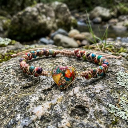 YGLINE Stone Bead Yoga Meditation Bracelet Healing Crystal Double Layer Natural Gemstone Beaded Relax Anxiety Bracelets for Women Men - color: green jasper