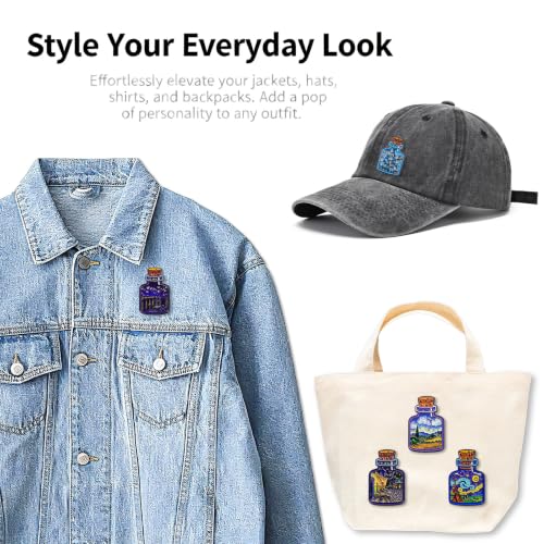 2/4/5/20pcs Funny Enamel Pins Bulk - Aesthetic Hard Enamel Lapel Pins Set, Art Brooches for Backpacks, Jackets, Hats, Bags, Lanyards, Cute Animal Pins for Adults, Kids, Women, Men - style: 5pcs Art Bottle