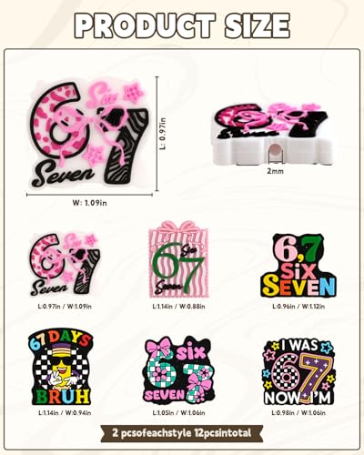 12PCS Six-Seven Silicone Focal Beads for Pens - color: Six-Seven
