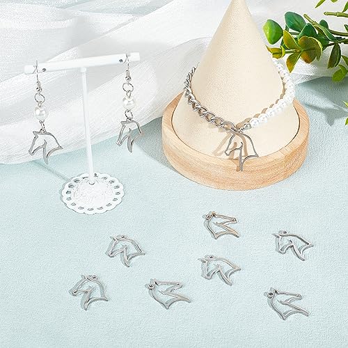 UNICRAFTALE Butterfly Flower Charms Stainless Steel Charms Back Bezel Pendants Metal Charms Animal Charms for DIY UV Resin Pressed Flower Crafts Necklace Bracelet Jewelry Making - style: Animal Horse