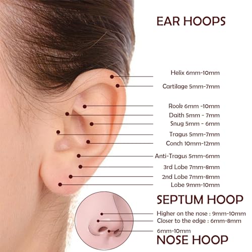 Titanium Septum Rings, Nose Rings Hoops for Women, Segment Nose Rings 16G 8mm/10mm Hypoallergenic Cartilage Conch Helix Rook Hoop Earrings - color: Double Stacked-Pink, size: 16 Gauge 8mm