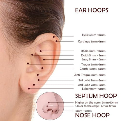 Titanium Septum Rings, Nose Rings Hoops for Women, Segment Nose Rings 16G 8mm/10mm Hypoallergenic Cartilage Conch Helix Rook Hoop Earrings - color: Double Stacked-Pink, size: 16 Gauge 10mm
