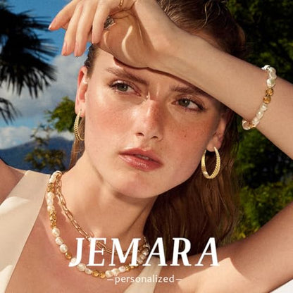 JEMARA Silver Hoop Earrings for Women Hypoallergenic 925 Sterling Silver Post Hoop Earrings Lightweight Thick Large Silver Hoop Earrings 30/40/50MM - color: Gold-30MM