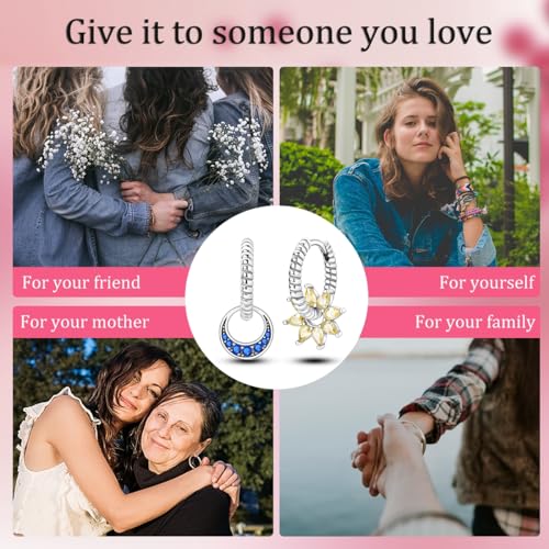 14k Gold Plated Star Moon Sun Huggies Hoops Earrings for Woman | 925 Sterling Silver Cubic Zirconia Twisted Cross Hoop Post Chunky Small Tiny cuff Earring Gift for Her - color: star moon snack earring