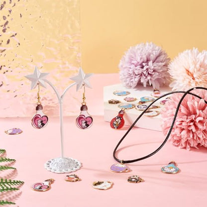 Enamel Cat Charms Alloy Enamel Pendants Cute Animal Pendants Lovely Cute Kitty Charm for Bracelet DIY Necklace Earrings Keychain Dangle Craft Jewelry Making - style: Light Bulb Cat
