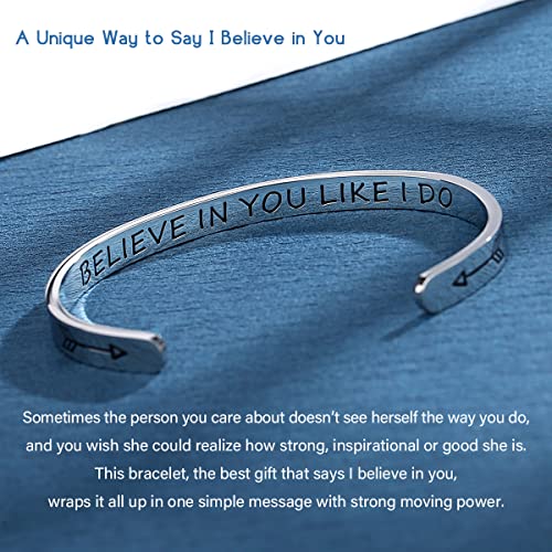 SAM & LORI Personal Bracelets for Teens/Women-Inspirational Jewelry Gifts (Various Designs) for Daughter/Sister/Mom/Friends-Adjustable Bracelet in a Pretty Gift Box - style: 0-Believe in you like I do