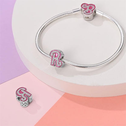 925 Sterling Silver Letter Charms Fits Pandora Bracelets Alphabet AZ Bead Charm for Bracelets Necklace with 5A Cubic Zirconia for Women Birthday Ceremony DIY Jewelry Gift - style: R