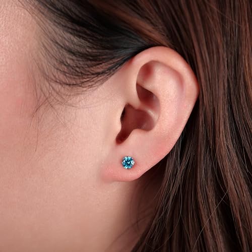 Limerencia Hypoallergenic G23 Titanium Earrings, F136 Implant Grade Pure Titanium, Suitable for Sensitive Ears with Birthstone Crystals CZ Simulated Diamonds