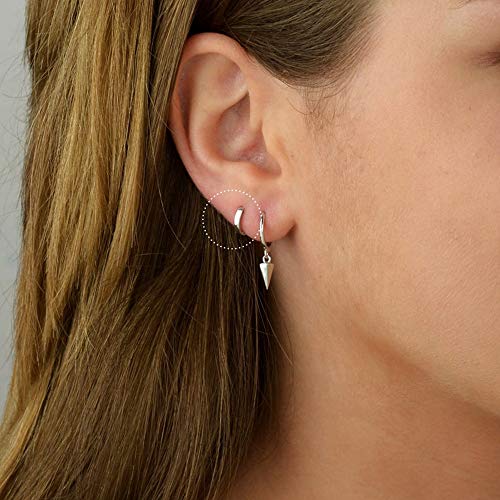 micuco 3 Pairs Small Gold Hoop Huggie Earrings Set for Women Men Tendy | 14K Gold Plated Small Huggie Hoop Earrings for Men, Tiny Cartilage Hypoallergenic Earring Set - style: H# Classic silver 8-8-8mm
